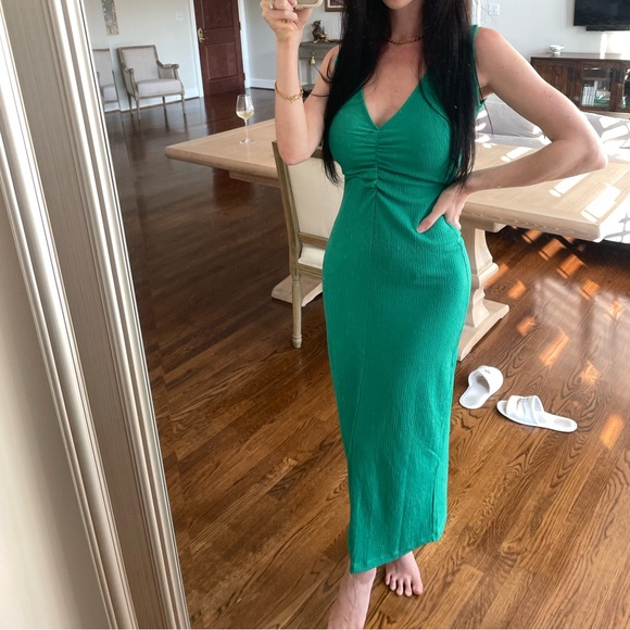 Free People Lyla Midi Dress in Golf Green - Picture 5 of 5